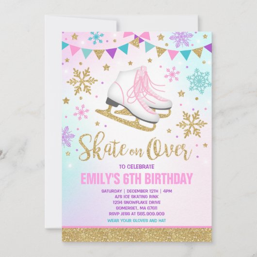 Patinage sur glace Invitation Patinage sur glace G (Devant)