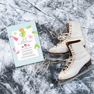 Patinage sur glace Invitations de fête d'anniversa