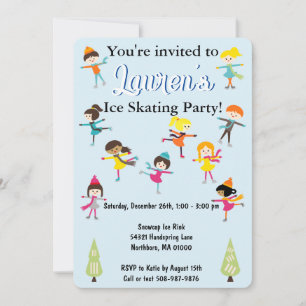 Patinage sur glace magique Invitation de fête d'an