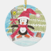 Patinage sur glace pingouin ornement de Noël (Devant)