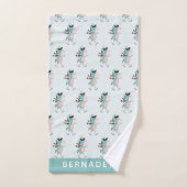 Patinage sur glace Unicorn rose Turquoise Personna (Serviette à main)