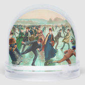 Patinage sur glace victorien scène hivernale vinta (Arrière)