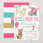 Patinage sur marionnettes et roulettes Invitation  (Devant / Derrière)