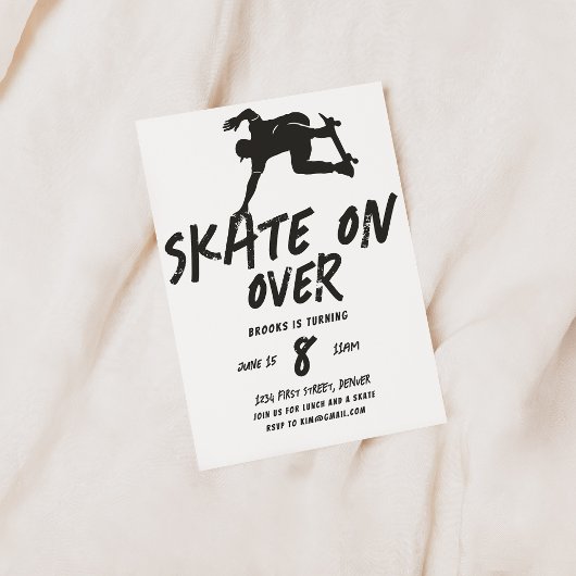 Patinage sur Skateboard Theme Party Invitation
