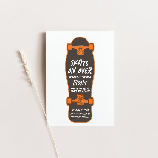 Patinage sur Skateboard Theme Party Invitation