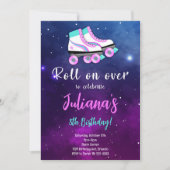 Patinage Violet Sur Invitation Anniversaire (Devant)