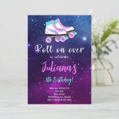 Patinage Violet Sur Invitation Anniversaire (Debout devant)