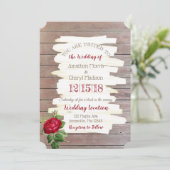 Patiné Bois Bourgogne Rose Faire-part de mariage (Debout devant)