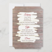 Patiné Bois Bourgogne Rose Faire-part de mariage (Dos)