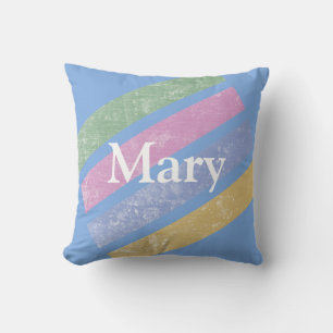 Patiné Pastel Stripes Monogram Coussin
