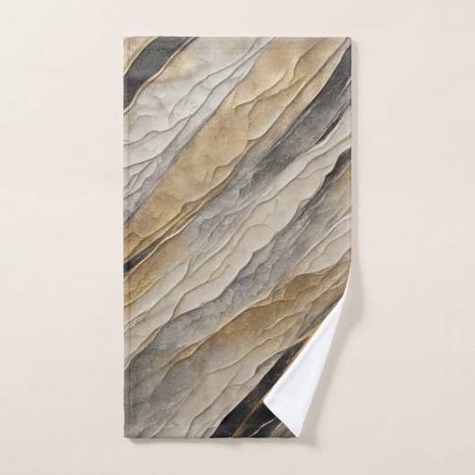 Patinée bande noire et or (Serviette à main)