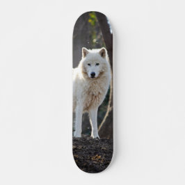 Patineta Lobo Blanco En El Bosque Skateboard