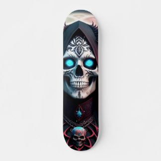 Patineta Terrorífico Ser Con Cráneo Tatuado Skateboard