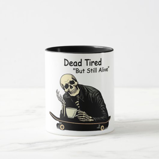 Patineur fatigué mort Skeleton Coffee Mug (Centre)