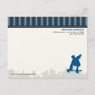 Patineur Garçon Customisé Cartes à notes plats (bl