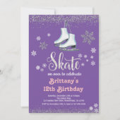 Patineuse de glace Invitation de fête d'anniversai (Devant)