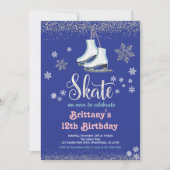 Patineuse de glace Invitation de fête d'anniversai (Devant)