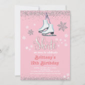Patineuse de glace Invitation de fête d'anniversai (Devant)