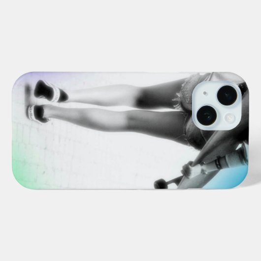 Patineuse fille iPhone 15 Coque (Verso (horizontal))