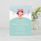 Patineuse fille Patinage sur glace Invitation de f (Debout devant)