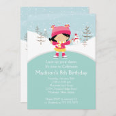 Patineuse fille Patinage sur glace Invitation de f (Devant / Derrière)
