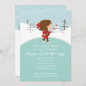 Patineuse fille Patinage sur glace Invitation de f (Devant / Derrière)