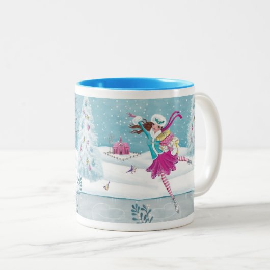 Patineuse - mug à deux tons (Devant droit)