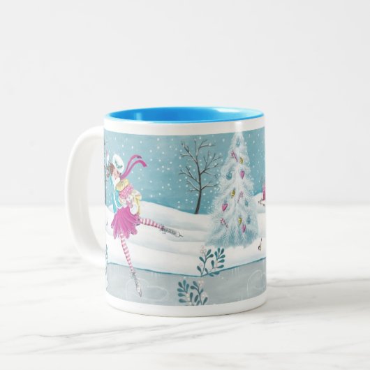 Patineuse - mug à deux tons (Devant gauche)