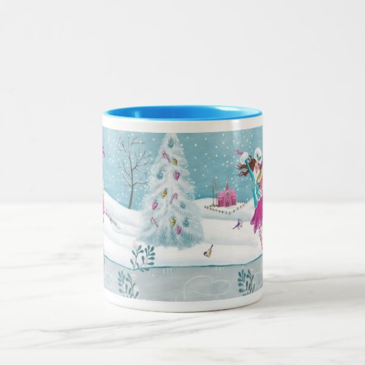 Patineuse - mug à deux tons (Centre)