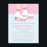 Patinoire de patinage filles Invitations de fête d<br><div class="desc">Une invitation moderne, élégante et girly à invitation les amis de la fille d'anniversaire à une fête de patinage sur glace! Design se concentre sur les pieds d'une fille qui porte une paire de patins blancs avec lacets roses et patins. Elle patine sur une patinoire qui a des flocons de...</div>