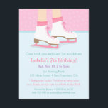 Patinoire de patinage filles Invitations de fête d<br><div class="desc">Une invitation moderne, élégante et girly à invitation les amis de la fille d'anniversaire à une fête de patinage sur glace! Design se concentre sur les pieds d'une fille qui porte une paire de patins blancs avec lacets roses et patins. Elle patine sur une patinoire qui a des flocons de...</div>