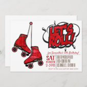 Patinons à roulettes Invitation Anniversaire (Devant / Derrière)