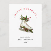 Patins à glace avec verdure Carte de vacances non  (Devant)