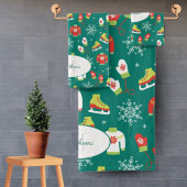 Patins à glace Snowflakes Turquoise Monogramme Mot