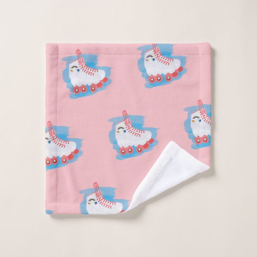 Patins à rouleaux avec éclaboussure d'aquarelle (Gant de toilette)