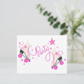 Patins à rouleaux rose Carte postale Anniversaire (Debout devant)