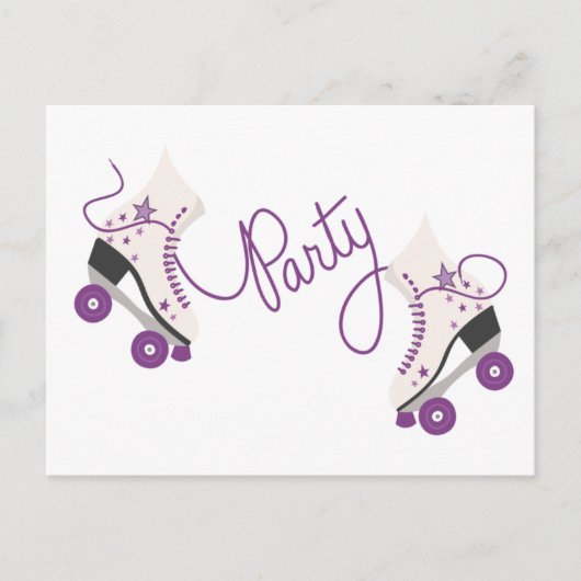 Patins à rouleaux violet Carte postale Anniversair (Devant)