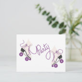 Patins à rouleaux violet Carte postale Anniversair (Debout devant)