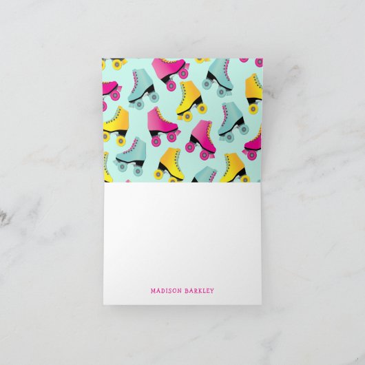 Patins à roulettes Papeterie Remerciement Rétro (Intérieur)