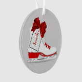 Patins de glace de Noël Ornement acrylique rond (devant)