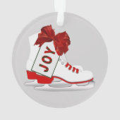 Patins de glace de Noël Ornement acrylique rond (dos)