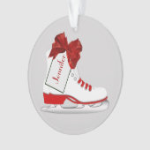 Patins de glace de Noël Ornement acrylique rond (devant)