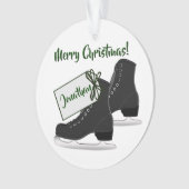 Patins de glace de Noël Ornement acrylique rond (devant)
