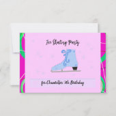 Patins de glace Invitation fête d'anniversaire (Devant)