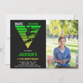 Patins Jaune Vert Patinage Anniversaire Invitation (Devant)