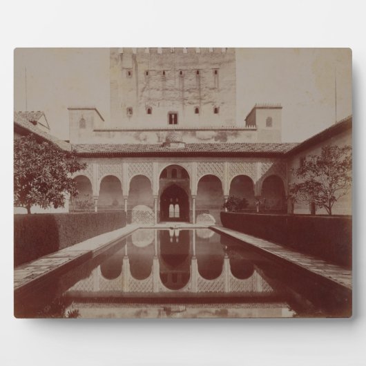 Patio de los Arrayanes, Alhambra, c.1875-80 (sepia Fotoplaat (Voorkant)