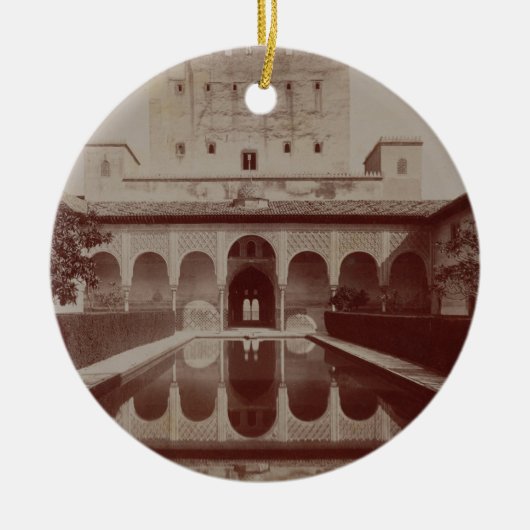 Patio de los Arrayanes, Alhambra, c.1875-80 (sepia Keramisch Ornament (Voorkant)