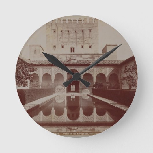 Patio de los Arrayanes, Alhambra, c.1875-80 (sepia Ronde Klok (Voorkant)