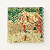 Patio Paraplu Huis Landschap Moderne Kunst Derde J Notitieboek (Achterkant)