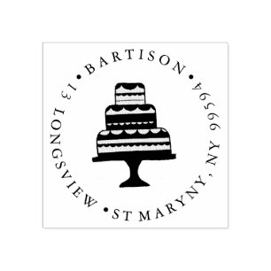 Patisserie CAKE ROUND RETURN ADRES bakkerij Rubberstempel